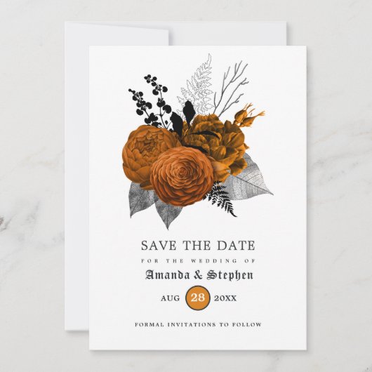 Save The Date Mariage gothique vintage (Devant)