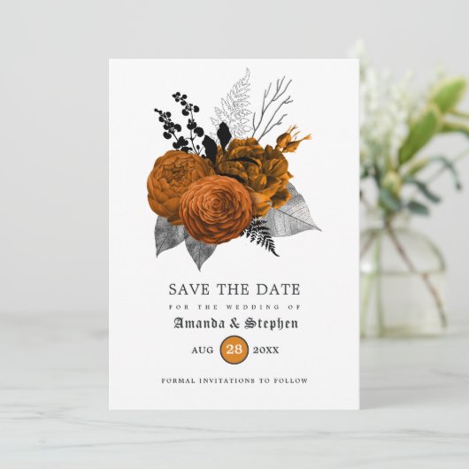 Save The Date Mariage gothique vintage (Debout devant)