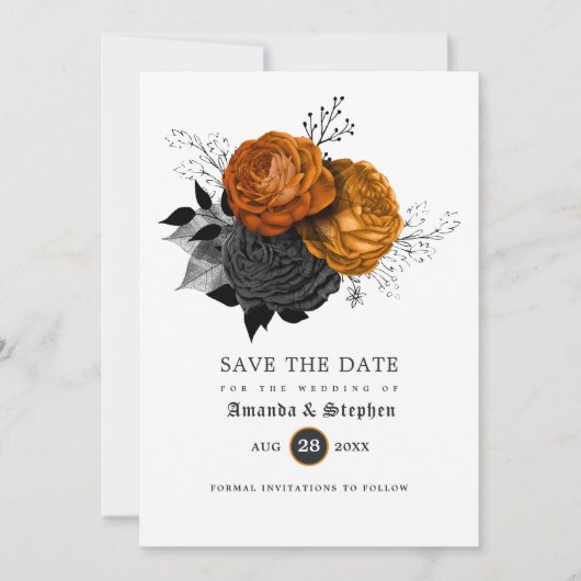 Save The Date Mariage gothique vintage (Devant)