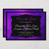 Save The Date Mariage gothique violet désorganisé Enregistrer la (Devant / Derrière)