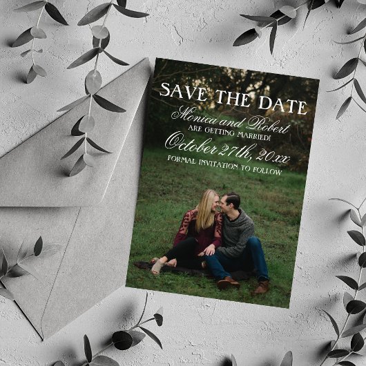 Save The Date Mariage gothique Wicked Script Overlay