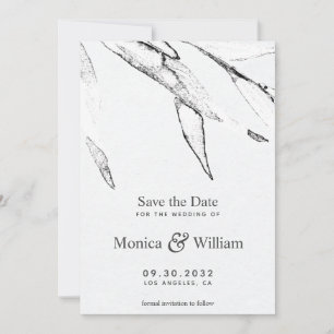 Save The Date Mariage graphique moderne noir et blanc