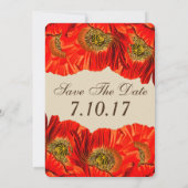 Save The Date Mariage Gras Rouge Fleurs de pavot (Dos)