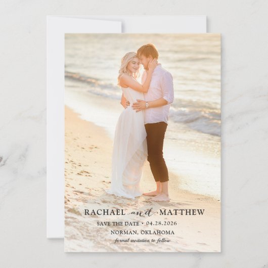 Save The Date Mariage Gray Simplement Design Enregistrer La Date (Devant)