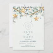 Save The Date Mariage grenier étoile de pin givrée (Devant)