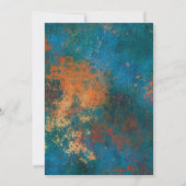 Save The Date Mariage Grunge Cuivre Patine et Turquoise (Dos)