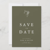 Save The Date Mariage HEIDI Olive (Devant)