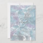 SAVE THE DATE MARIAGE HIBISCUS EN COULEUR D'EAU BLEU (Dos)