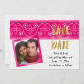 Save The Date Mariage hindou indien Photo Enregistrer la date (Devant / Derrière)