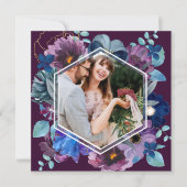 Save The Date Mariage hivernal Magenta floral vif et audacieux (Devant)
