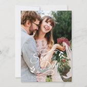 Save The Date Mariage hivernal magenta floral vif et audacieux (Devant)