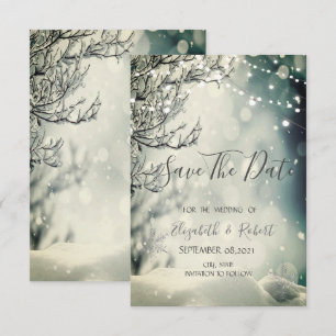 Save The Date Mariage hivernal merveilleux, Sauvegardez la date