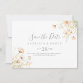 Save The Date Mariage horizontal Boho Blush Fleur sauvage classi (Devant)