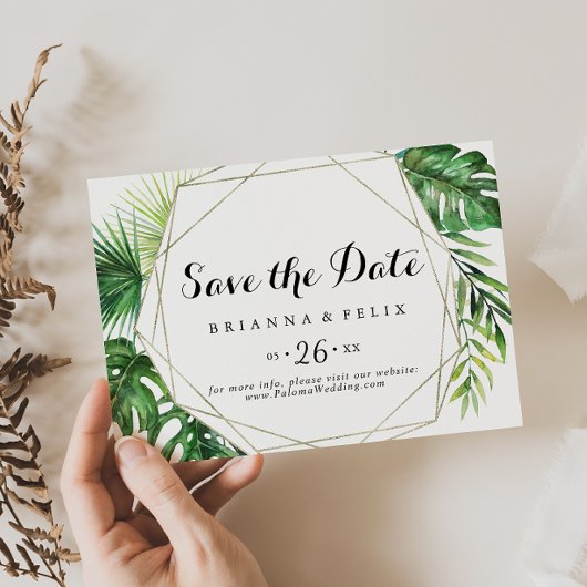 Save The Date Mariage horizontal de destination géométrique Trop