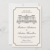 Save The Date Mariage Illustration Domaine Classique (Devant)