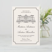 Save The Date Mariage Illustration Domaine Classique (Debout devant)