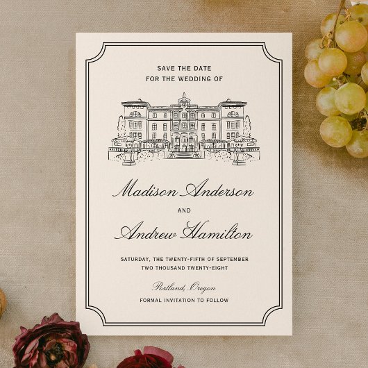 Save The Date Mariage Illustration Domaine Classique