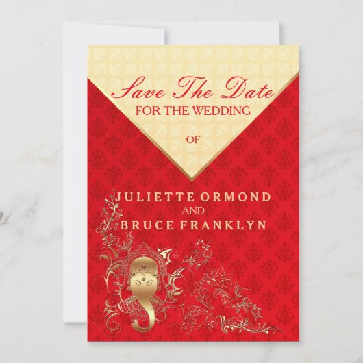 Save The Date Mariage Indien - Enregistrer La Date (Devant)