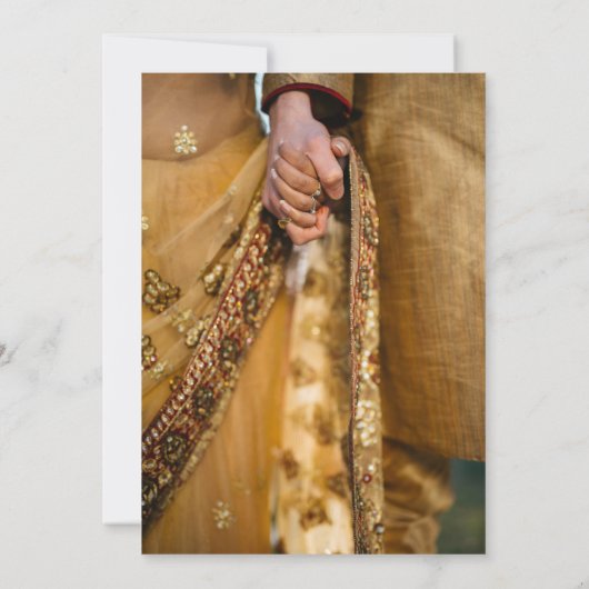 Save The Date Mariage Indien, Enregistrer La Date, Bleu, Or, Gan (Dos)
