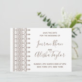 Save The Date Mariage indien Mehendi Sauvez la date hamsa Henna (Debout devant)