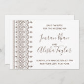 Save The Date Mariage indien Mehendi Sauvez la date hamsa Henna (Devant / Derrière)