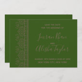 Save The Date Mariage indien Mehendi Sauvez la date hamsa Henna (Devant / Derrière)