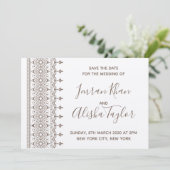 Save The Date Mariage indien Mehendi Sauvez la date hamsa Henna (Debout devant)