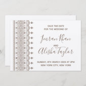 Save The Date Mariage indien Mehendi Sauvez la date hamsa Henna (Devant / Derrière)