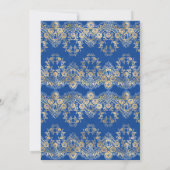 Save The Date Mariage Indien Royal Blue et Doré Brodé (Dos)