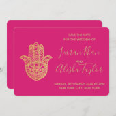 Save The Date Mariage indien Sauvegarder la date Hamsa or Henna (Devant / Derrière)