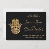 Save The Date Mariage indien Sauvegarder la date Hamsa or Henné (Devant)