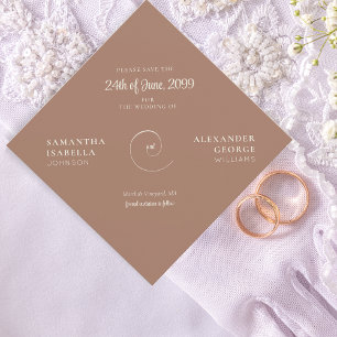 Save The Date Mariage intemporel Mousse Mocha Minimaliste Esperl