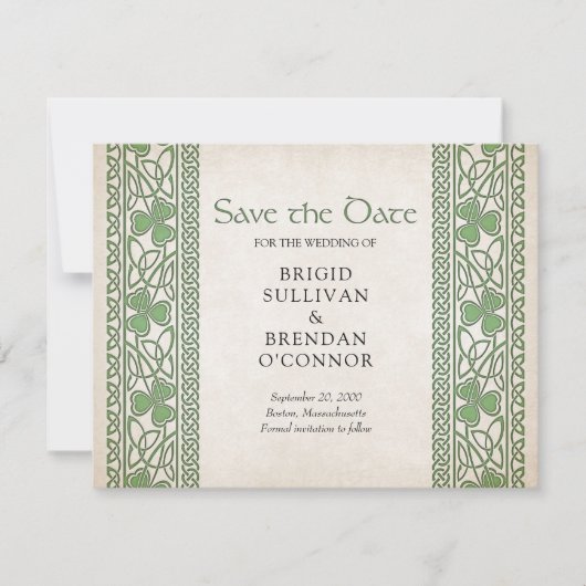 Save The Date Mariage irlandais de St. Patrick (Devant)