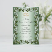 Save The Date Mariage irlandais enregistrer la date shamrocks et (Debout devant)