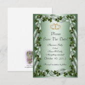 Save The Date Mariage irlandais - Enregistrer la date - Trèfles  (Devant / Derrière)