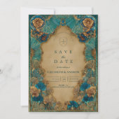 Save The Date Mariage Islamique Émeraude Or (Devant)