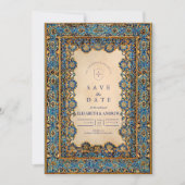 Save The Date Mariage islamique en mosaïque dorée (Devant)