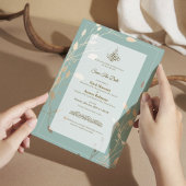 Save The Date Mariage islamique | Vert sauge et or