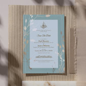Save The Date Mariage islamique | Vert sauge et or