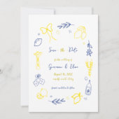 Save The Date Mariage Italien au Citron Dessiné à la Main That's (Devant)