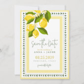 Save The Date Mariage Italien Citron Jaune Citrus (Devant)