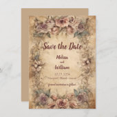 Save The Date Mariage italien vintage (Devant / Derrière)