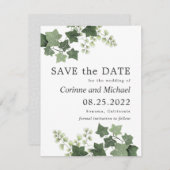 Save The Date Mariage Ivy et Fern Greenery Enregistrer la date (Devant / Derrière)