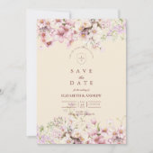 Save The Date Mariage Jardin Floral Rose (Devant)