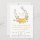 Save The Date Mariage jaune gris rose (Devant)