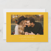 Save The Date Mariage Jaune Moderne à 2 Photos (Dos)