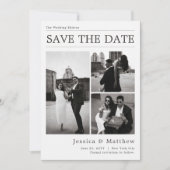 Save The Date Mariage Journal Collage Photo Noir et Blanc (Devant)