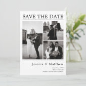 Save The Date Mariage Journal Photo Noir et Blanc Moderne (Debout devant)