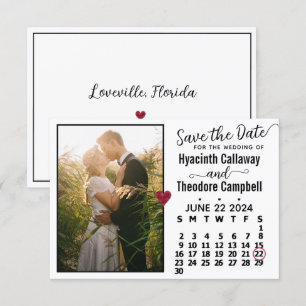 Save The Date Mariage Juin 2024 Calendrier Photo personnalisée B