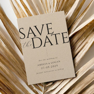 Save The Date Mariage Kraft moderne et chic